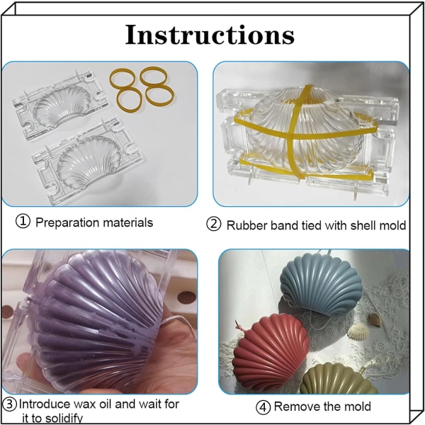 Plastik Havskalskammussel Form Aromaterapi Form til Lysfremstilling