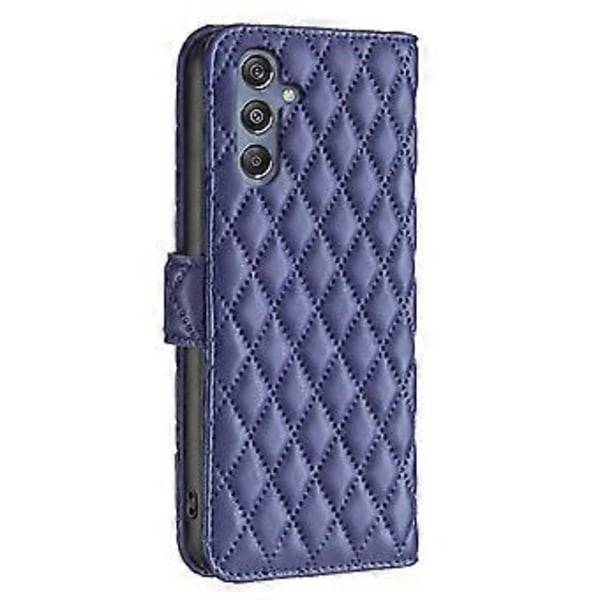 Til Samsung Galaxy F34 5G/M34 5G Wallet Telefonetui PU Læder Trykt Gitter Stativ Cover (Style F)