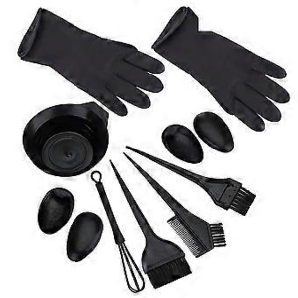 1 Set Frisörverktyg Kit Hårbehandlingsskål Borstar Färgmixer Latexhandskar Set Frisörsalongsverktyg