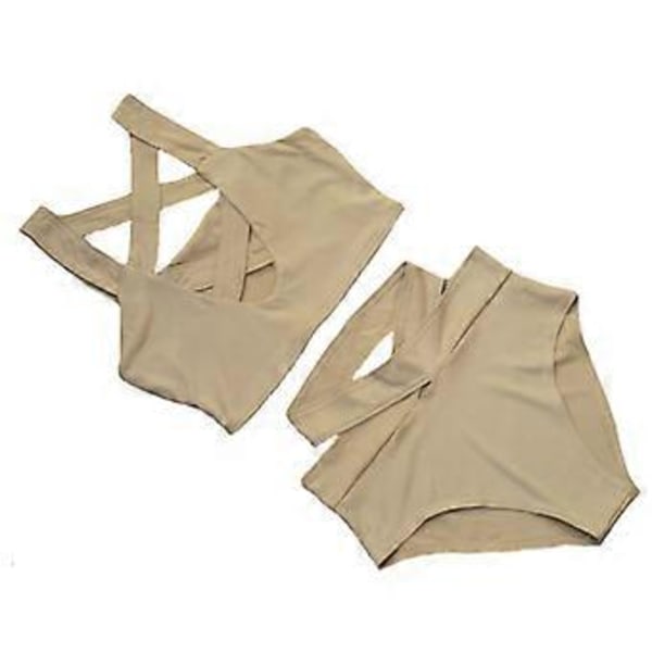 Kesän seksikäs bikinit uimapuku kaksiosainen nauhallinen seksikäs bikinit uimapuku ranta uimapuku (L Beige)