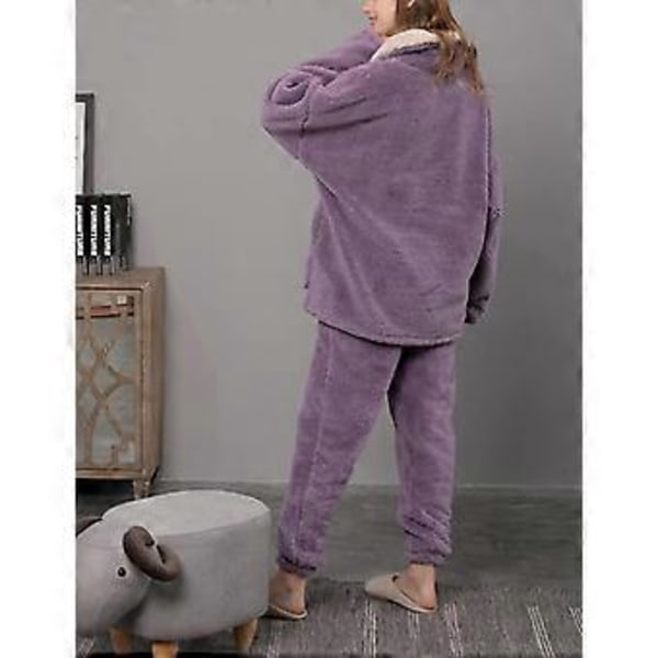 Dam Fluffig Pyjamas Set Nattlinne/YY(S Lila)