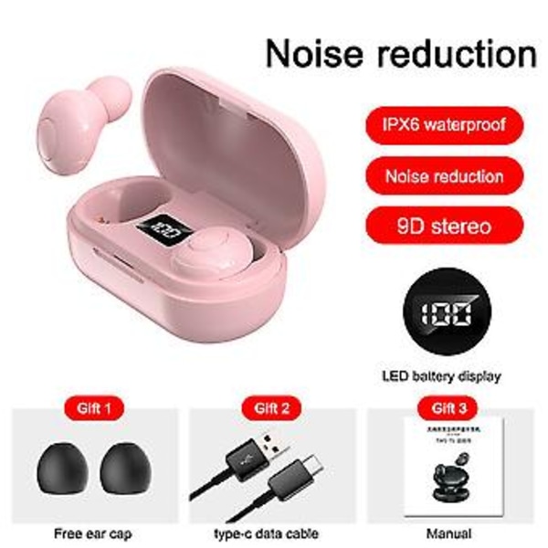 Trådløse 5.0 TWS Øretelefoner Touch Ørepropper Hovedtelefoner Bluetooth Headset (y30-Sort)