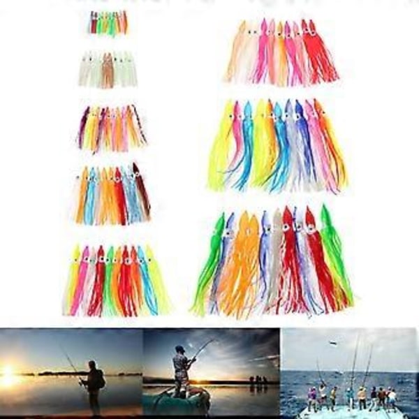 10 stk Plast Fiske Lures Blekksprut Skjørt Trolling Blekksprut Myk Lure Agnet (6CM )