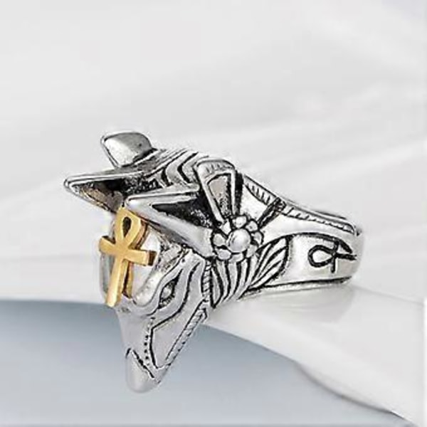 Retro Dyre Finger Ring Egyptisk Gud Anubis Knuckle Ring Gave til Par Venn (nummer 7)