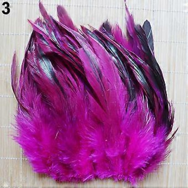 50 stk. 13-20 cm Naturlige Vakre Hane Halefjær for DIY Klesdekor (50 stk. Rose)