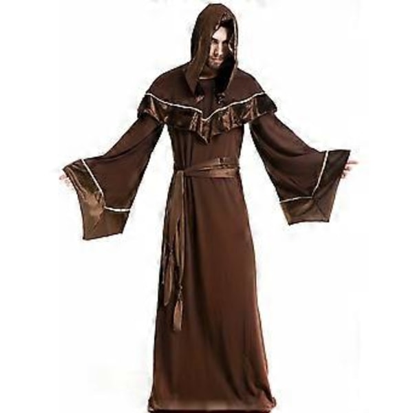 Bomuldsblanding Halloween Voksenkostume Herre Cospaly Troldmandskåbe Grim Reaper Kappe Herre Heksetøj Festforestillingskostume