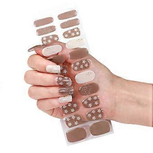 Bronzing Gel Naglar Wraps Härdade Gel Naglar Klistermärken Franska Stilar Gel Naglar Remmar Nagelkonst Dekorationer för Fest (BSA0125)