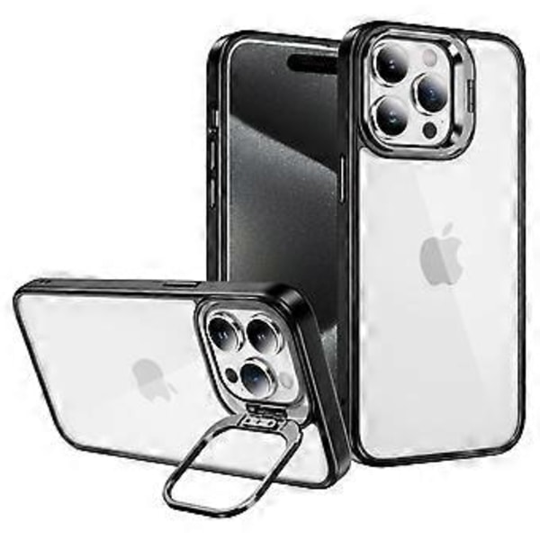 iPhone 15 Pro TPU+Akryyli Kotelo Linssin Kehys Jalusta Suojaava Puhelimen Kotelo (Tyyli A)