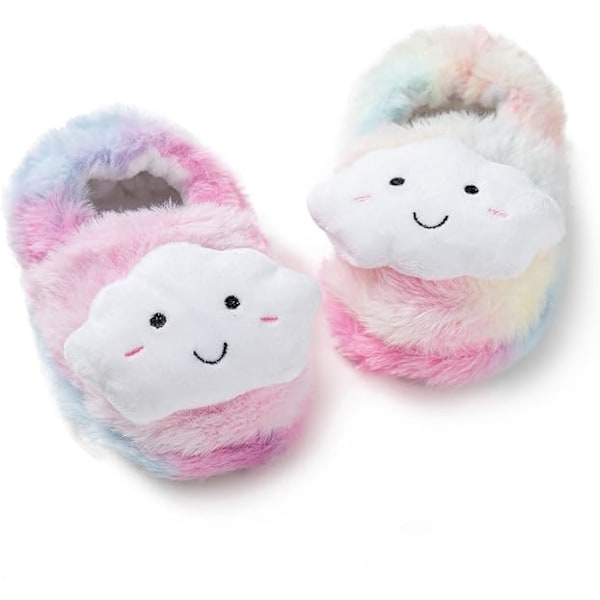 Baby Piges Bløde Plys Hjemmesko Tegneserie Varme Vinter Hjemmesko (Indvendig længde 15,5 cm)