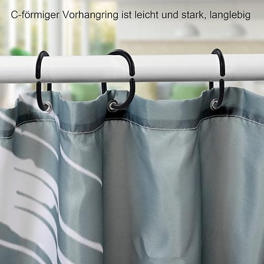 12 stk. sorte plastik bruseforhængsringe