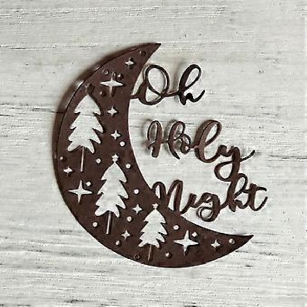 Måne Julgran Metall Skärformar Schablon DIY Scrapbooking Album Papperskort Mall Form Prägling Hantverk