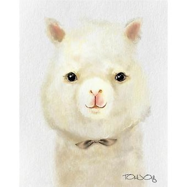 Wekity Cartoon Alpaca, Karhu ja Pingviini Seinätaide Canvas-Tulostusjuliste, Yksinkertainen Söpö Vesiväri Taidepiirros Sisustus Kotiin Olohuoneeseen Makuuhuoneeseen ja Lapsille