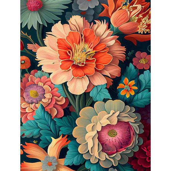 30x40cm  Pioner Diamantmålning för Vuxna, 5D Blommor Diamant