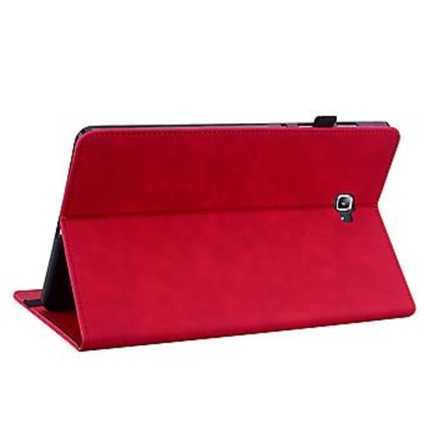 Läderfodral med blixtlås för Samsung Galaxy Tab A 10.1 2016/T580/T585 (Röd)