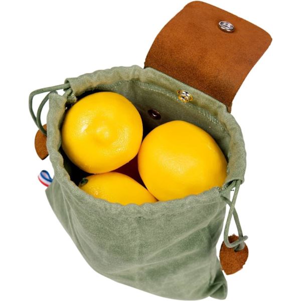 Canvas Power Bag til Vandreture, Foldbar Læder Bæltetaske med Snøre
