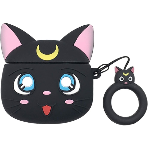 Katt AirPods 2&1 Fodral, Tjockt Mjukt Silikon Bärbart Stötsäkert