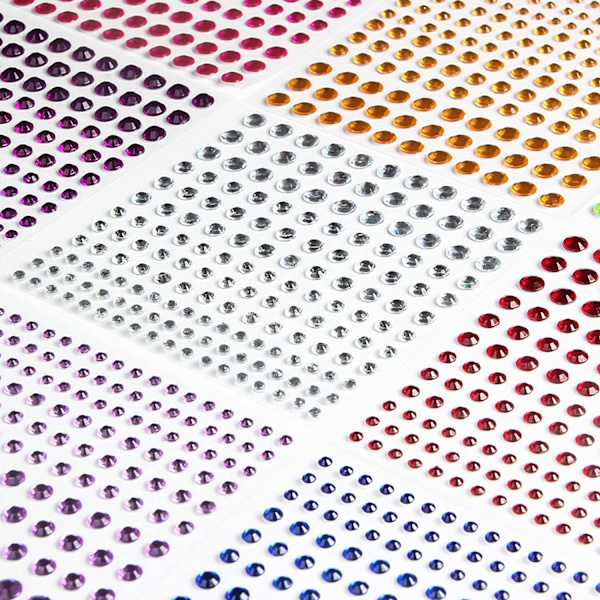 14 stk - Ansiktsperler, Ansikts Smykker Midlertidig Tatovering Rhinestone V