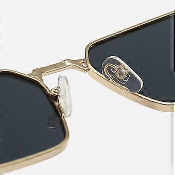 Vintage Metal Square Sunglasses UV400 Suojaus Heijastusta Vastaan Aurinkolasit Muodikkaat Asusteet Naisille Miehille (Kulta Vaaleanpunainen)