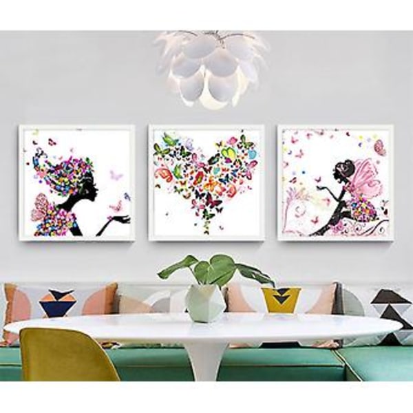 Wekity Blomsterfe 1 Väggkonst Canvas Print Poster, Enkel Mode Vattenfärg Konst Ritning Dekoration för Hem Vardagsrum Sovrum Kontor och Barnrum