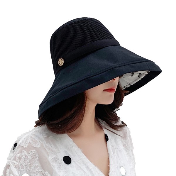 Kvinners Mesh Solhatter Sommer Strand UV Beskyttelse UPF Pakkbar Bred