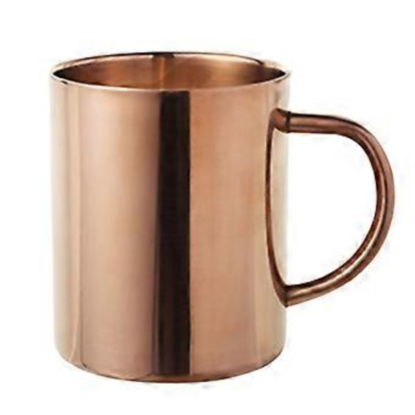 Kaffekopp Rostfritt Stål Luktfri Läcksäker Slät Yta Splittersäker Värmeisolering Återanvändbar Dubbla Lager Te Mugg Bar Tillbehör (Roséguld)