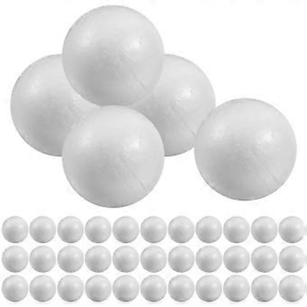 50 stk. Bryllupsdekoration Modellering Håndværk Solide Polystyrenkugler Runde Kugler DIY Materiale (Solid 6cm)