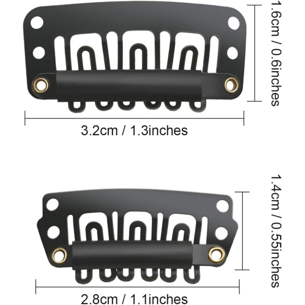 100 stykker parykkklemmer U-formede metallklemmer i rustfritt stål parykk Cli