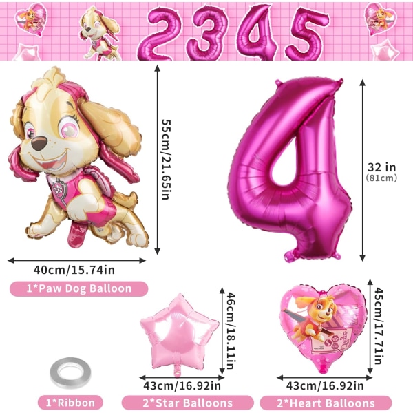 Bursdag Ballong Rosa Ballong Paw Patrol Ballong Jente Bursdag