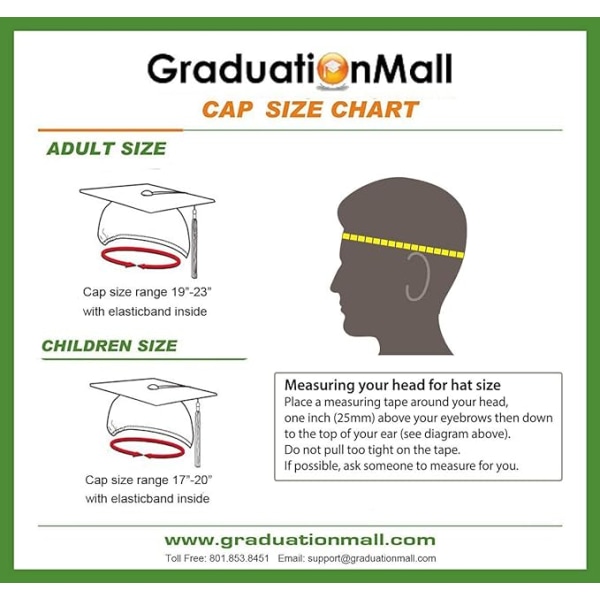 GraduationMall Voksen Gradueringshatt med Anheng 2022, Unisex Høy