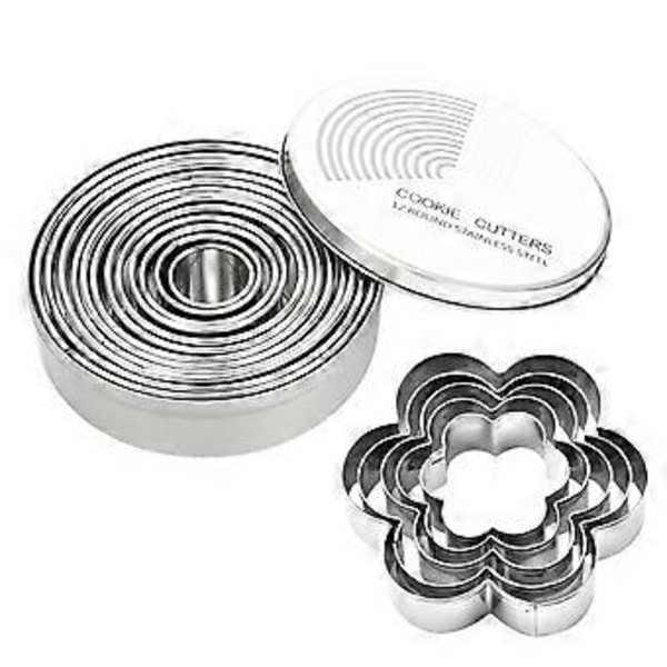 1 Set 17 st Mousseformar i rostfritt stål Praktiska bakformar (Silver)