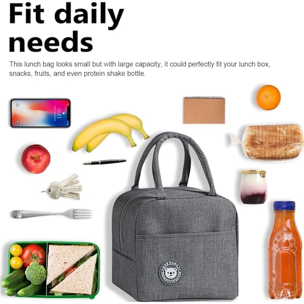Isolerad Lunchväska, Liten Lunchbox, Vattentät Isolerad Mini L