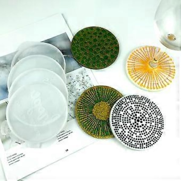 Leopard Print Resin Silikone Coasterforme DIY Krystal Lim Runde Formet Bakkeform til Fremstilling af Frugtopbevaringsplade (D)