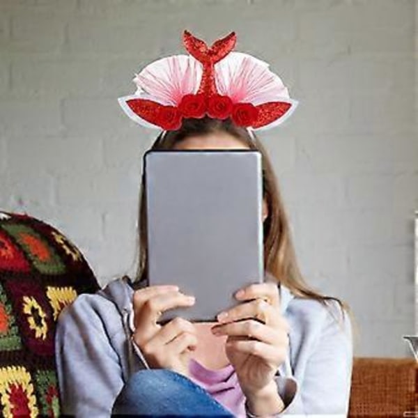 Blingbling Fødselsdag Hårbøjle Fe Hårbøjle til Piger Fødselsdagsfest Foto Rekvisitter Glitrende Hovedbeklædning Rose Håndlavede blodtænder (Håndlavede blodtænder)