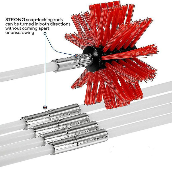 Profesjonelt 3,6 m skorsteinsfeiersett - Rengjøringsbørste