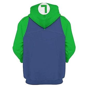 Unisex Mario 3d Hettegenser Dame Herre Hettegenser Genser Topper Gaver (S Luigi)