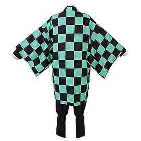 Anime Demon Slayer Tanjirou Kamado Cosplay Kostym Kimono Kappa Outfits Halloween Karneval Party Kostym Set (M Outfits A)