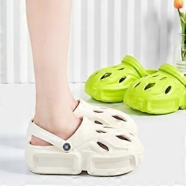 Sommerslippers EVA Sklisikre Sandaler Myke Tykksålede Hullsko For Kvinner (38 39 Svart)