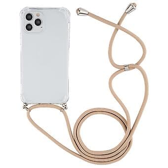Neljän kulman TPU-kotelo narulla iPhone 15 Plus:lle (Kulta)