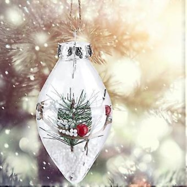 DIY Julgranskula Transparent Öppen Hängande Prydnad i Plast Heminredning E