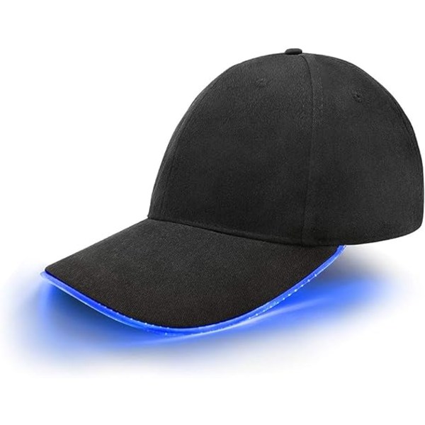 Blå LED Baseball Cap, Lysende Blinkende LED Lys op Cap Mænd