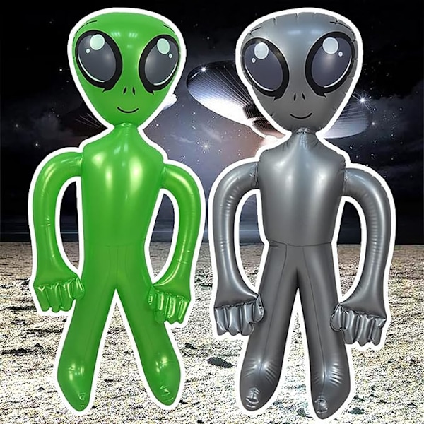 2 stk Alien Ballonger Grønn Oppblåsbar Alien Jumbo Alien Blås Opp Til