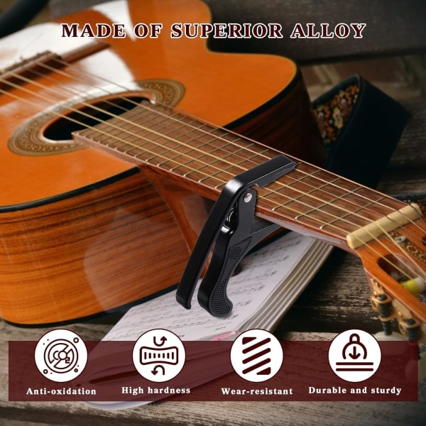Gitar Capo, Klassisk Gitar Capo, Gitar Capo, Gitartilbehør, for Akustisk og Elektrisk Gitar