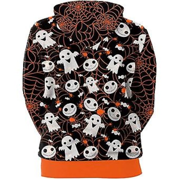 Hettegenser for menn med lang erme, Halloween-moro, rund hals, kengurulomme, jul, flerfarget 3D-trykk, jumpergenser, størrelse XXL