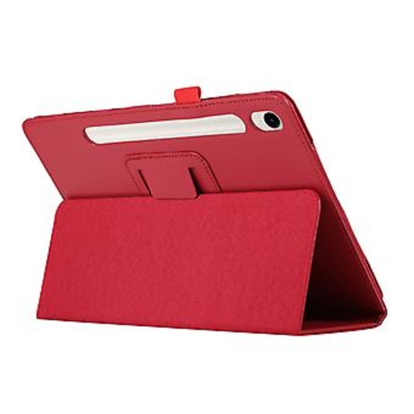 Tabletskal i Litchi-struktur för Samsung Galaxy Tab S9+ (Röd)