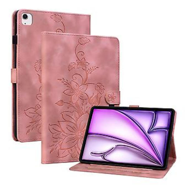 Uurrellinen Nahkakuori iPad Air 13 2024:lle (Vaaleanpunainen)
