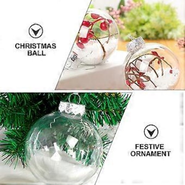 9 stk. Plast Julekuler Ornamenter Paljett Julekuler Klare Ornamentkuler Bulk Juletrepynt