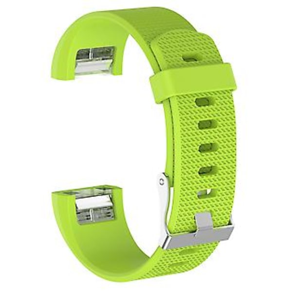 Til Fitbit Charge 2 Almindelig Tekstur Silikon Urrem med Spænde, Størrelse: S (Hvid) S (Limegrøn)