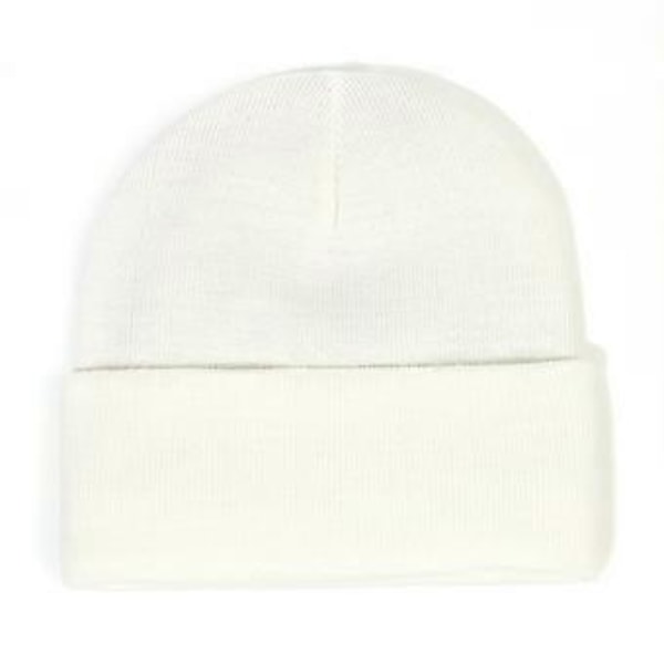 Dame Vinterhue Kabelstrik Tyk Chunky Beanie Hue (Hvid)