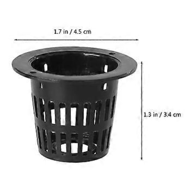 50 stk. 33-42 mm Slidsede Netpotter til Jordløs Dyrkning af Grøntsager, Kurve, Kopper til Hydroponics Aquaponics Orkideer (Sort)
