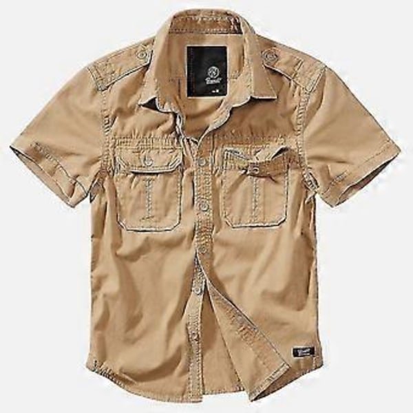 Vintage kortærmet skjorte (3XL Kamel)